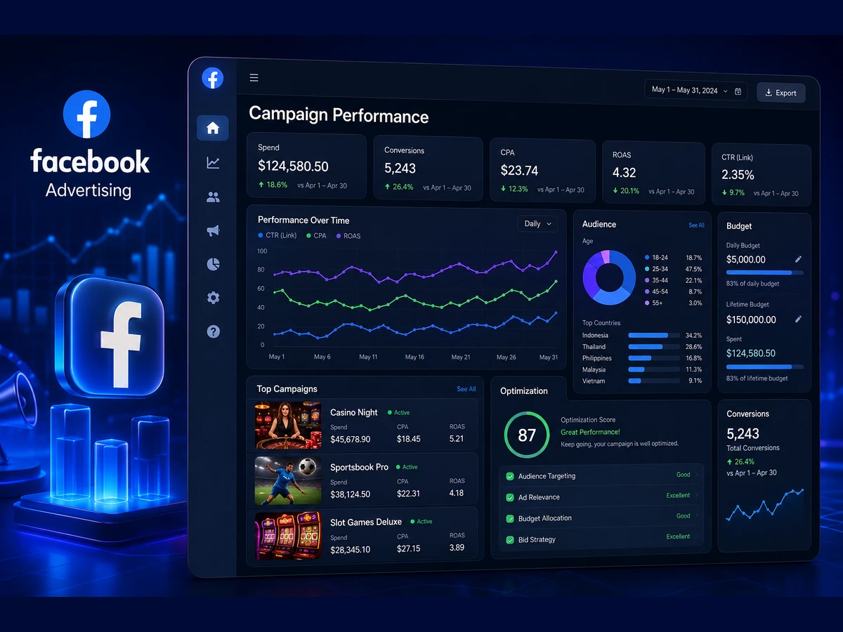 Facebook Advertising Accounts dashboard preview